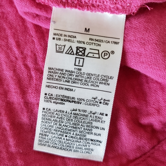 Old Navy Button Down Shirt Women's Size M Pink 100% Cotton Lightweight Beach - Picture 4 of 8